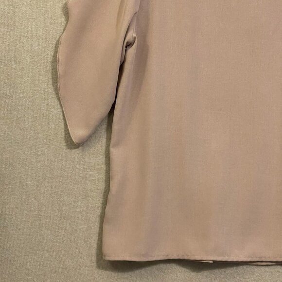 Shein Blouse Women's Large Tan Pullover Flutter Sleeves - Picture 10 of 11